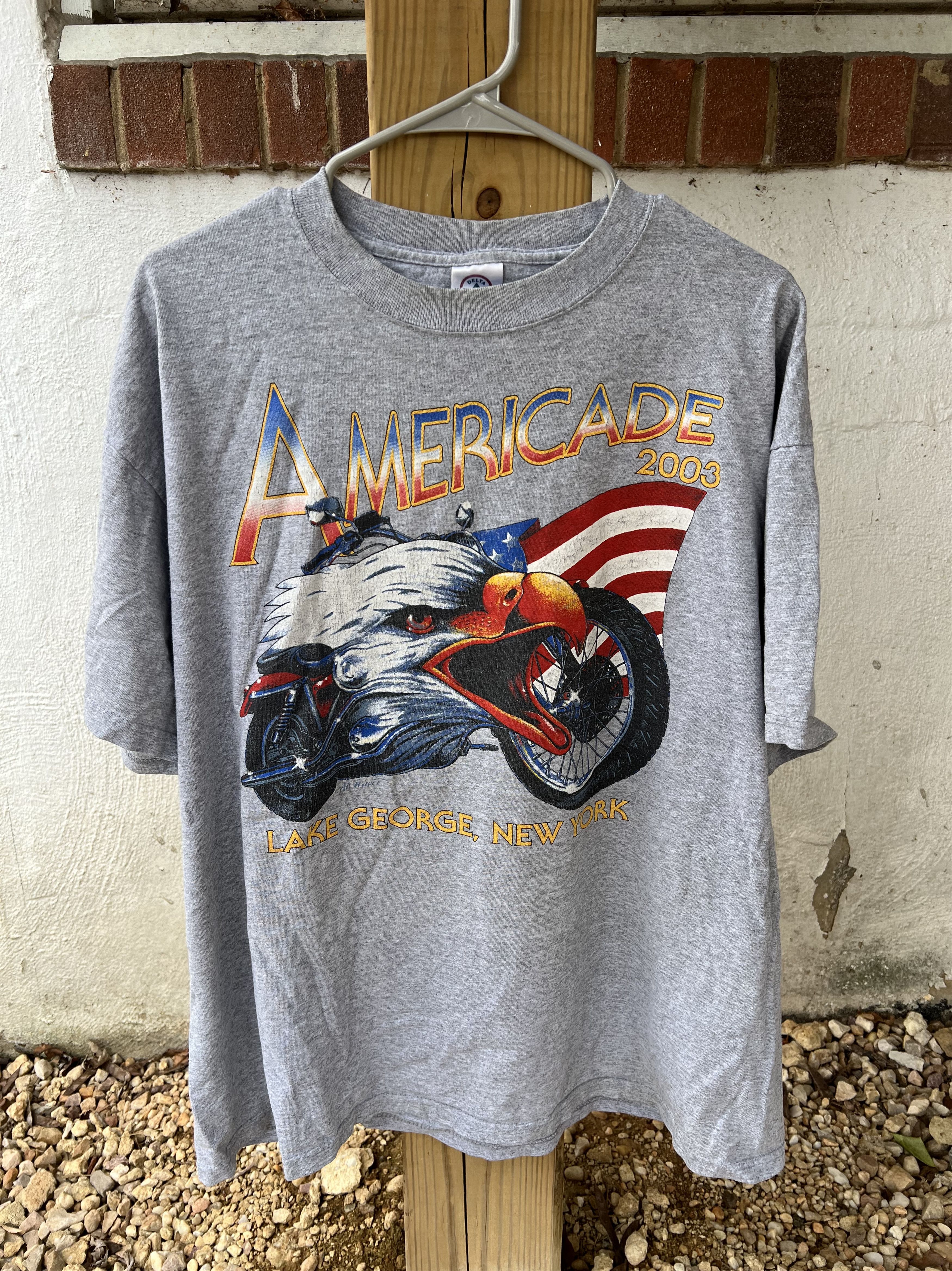 Vintage 2003 Americade Bike T-Shirt Lake George Nee York Size US XL / EU 56 / 4 - 1 Thumbnail