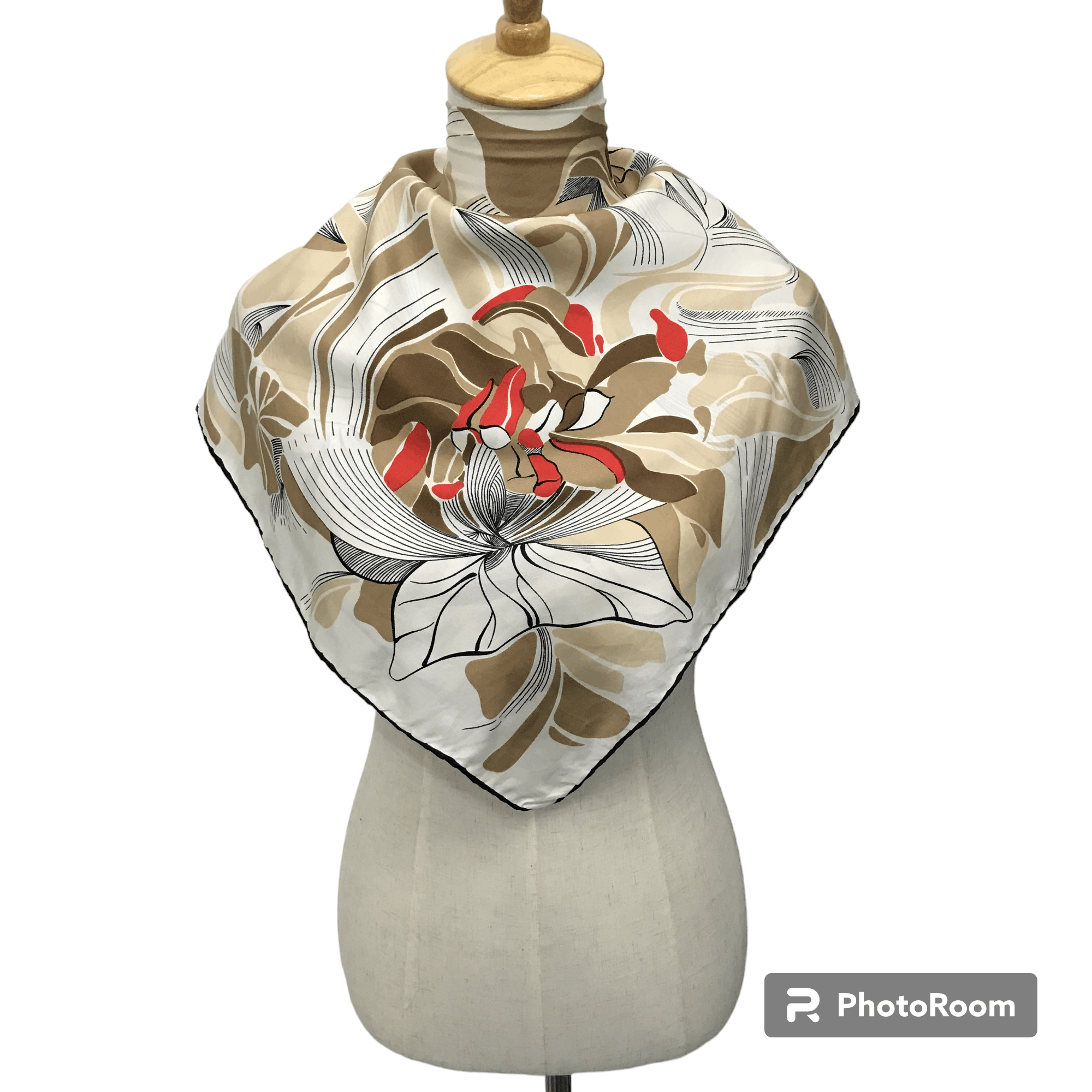 Japanese Brand Vintage Floral Silk Scarf M246 Size ONE SIZE - 1 Thumbnail