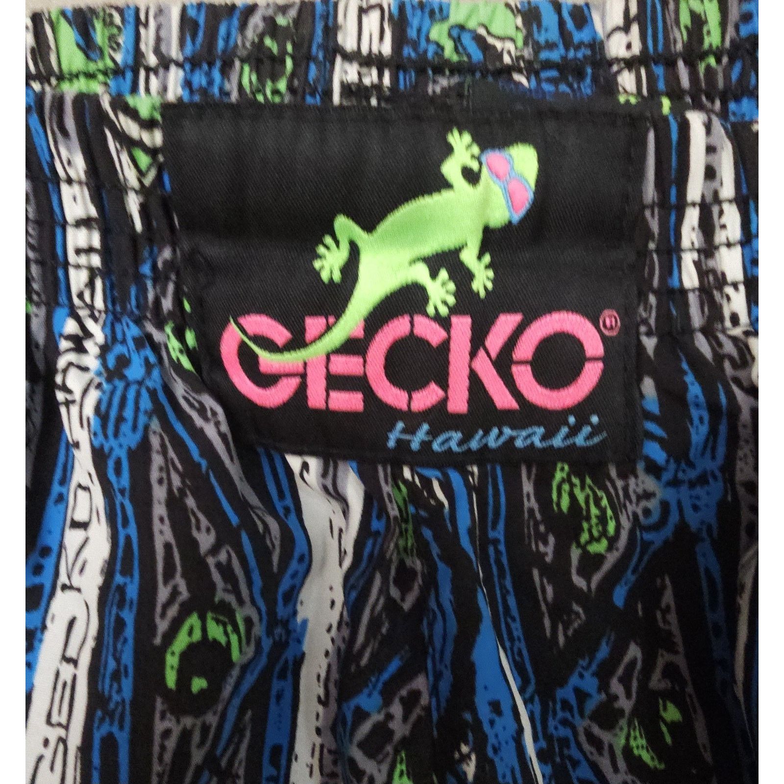 Vintage Gecko Hawaii Beach Pants 80s 90s Nylon Size Large