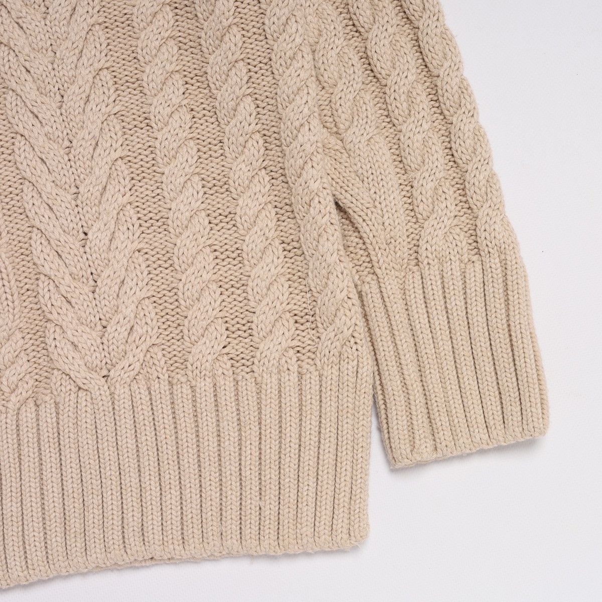 Other Holland Cooper Greenwich Cable Knit Jumper Sweater Beige Size M / US 6-8 / IT 42-44 - 3 Thumbnail