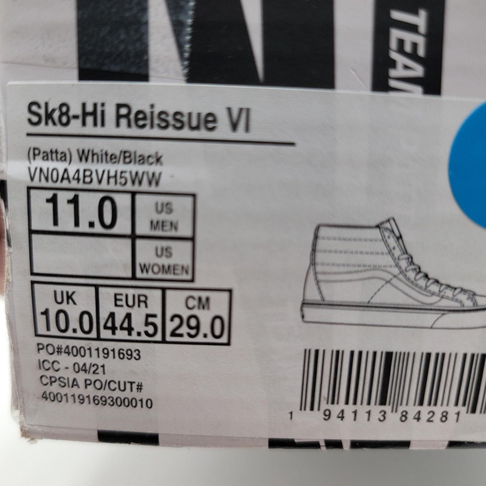 Vans Vans Sk8-Hi Reissue VI Shoes Mens Sz 11 Patta Mean Eyed Cat Size US 11 / EU 44 - 10 Thumbnail