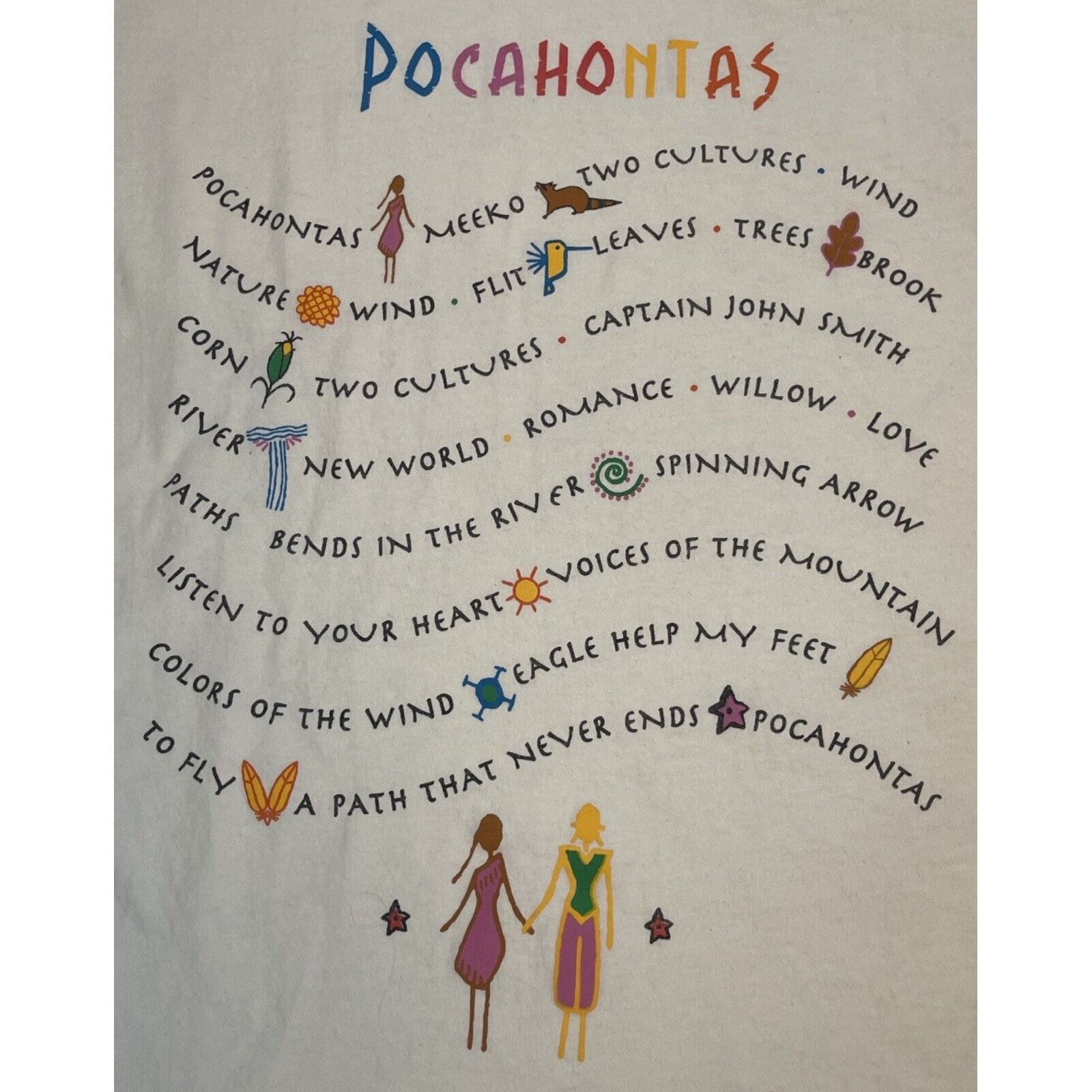 Disney Vintage 90s Medium Disney Parks Princess Pocahontas Cartoon Size US M / EU 48-50 / 2 - 4 Thumbnail
