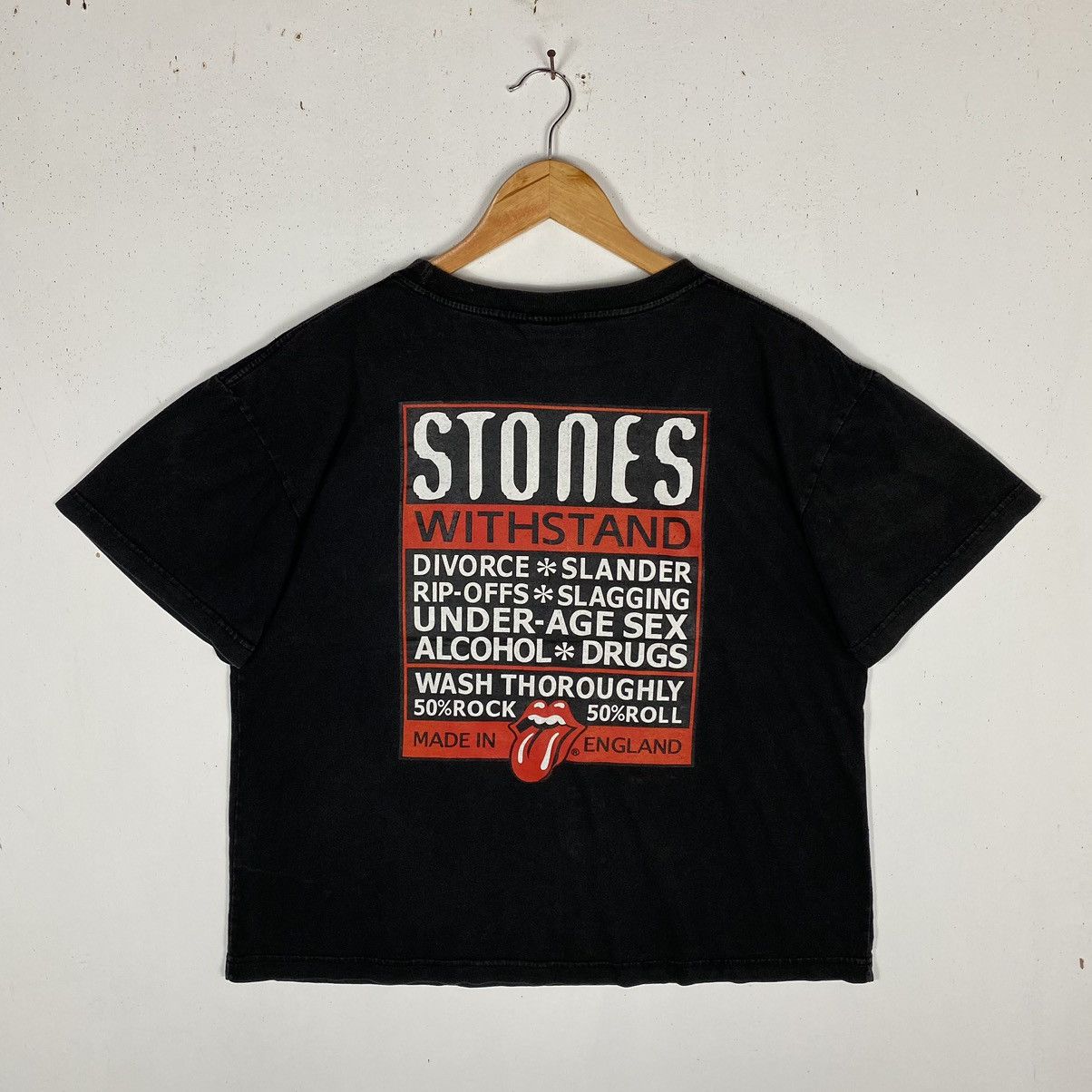 Band Tees × The Rolling Stones × Vintage THE ROLLING STONES STONES WITHSTAND MADE IN ENGLAND TEE Size US M / EU 48-50 / 2 - 7 Thumbnail