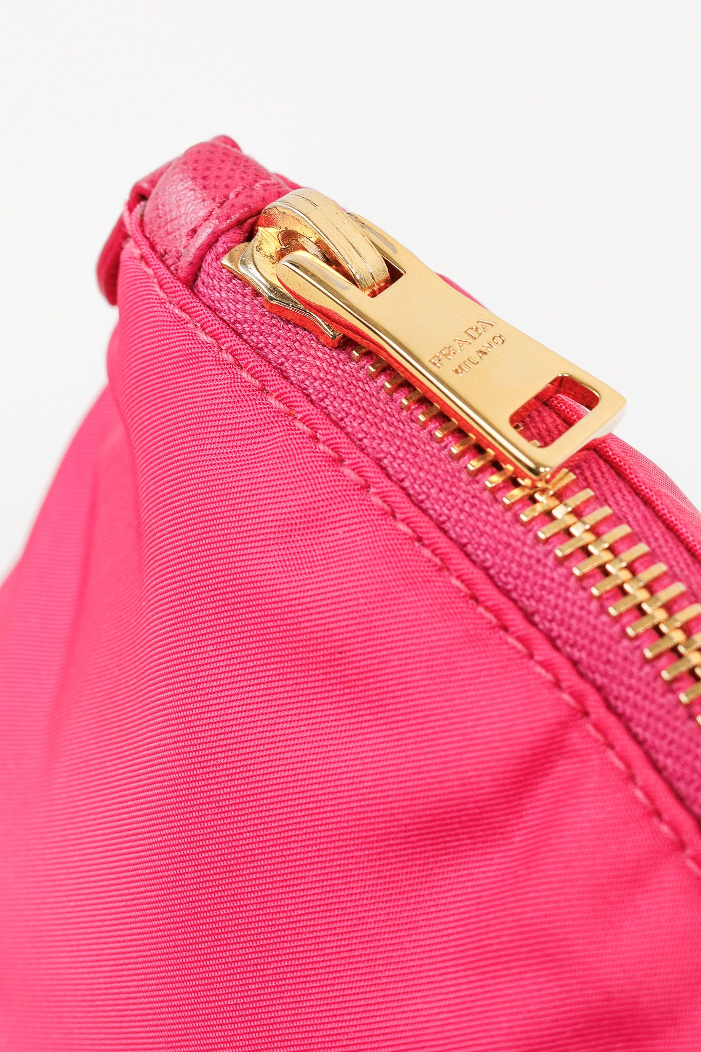 Prada Prada Vintage Fuchsia Pink Tessuto Nylon Wristlet Pouch Size ONE SIZE - 9 Thumbnail