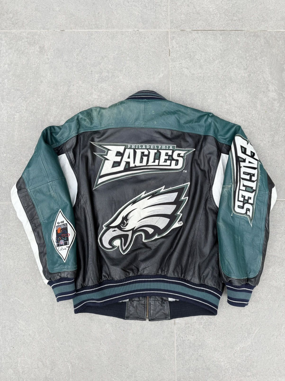 Vintage Vintage Thrashed NFL Philadelphia Eagles Leather Jacket Size US M / EU 48-50 / 2 - 1 Thumbnail