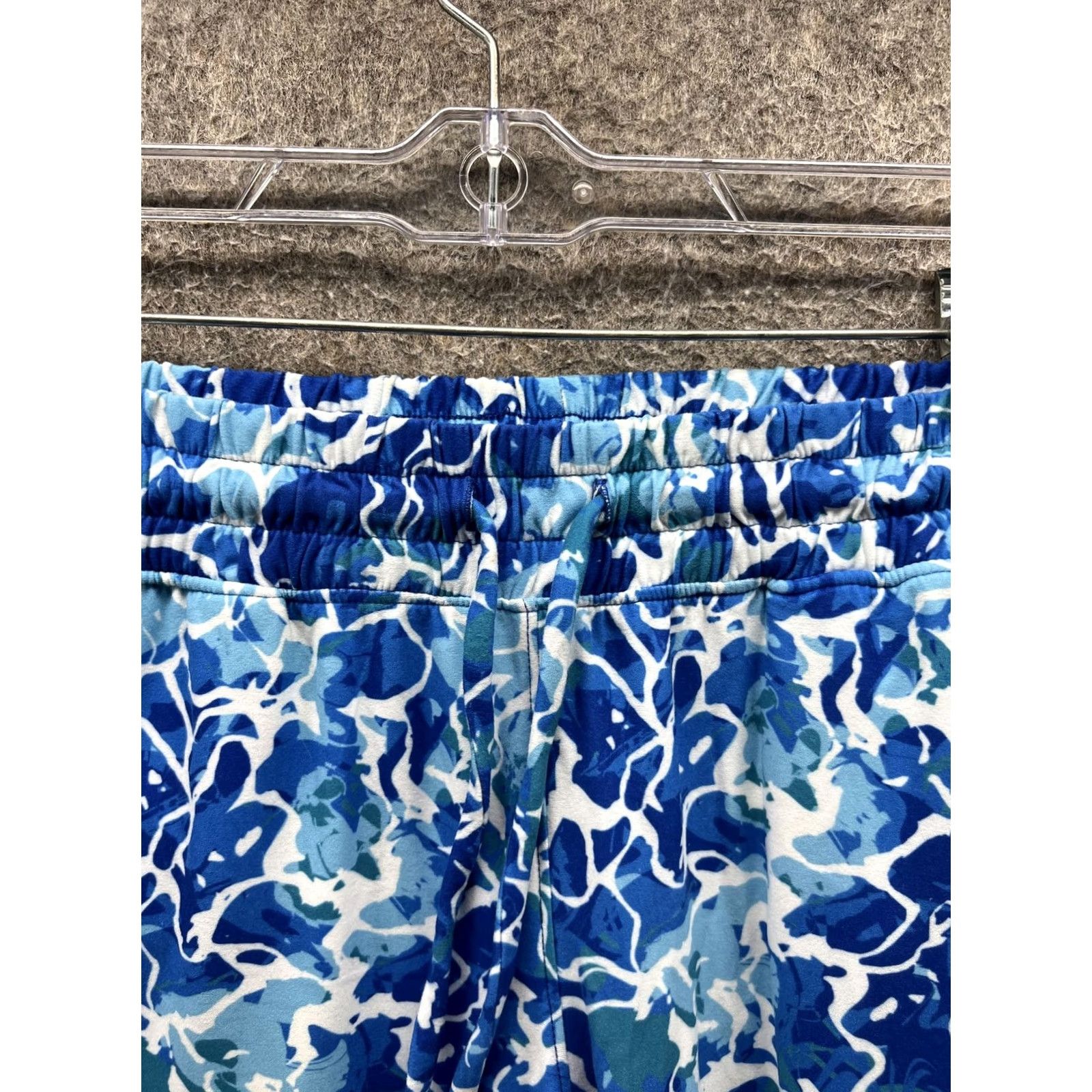 Vintage Reel Legends Sweatpants Womens PS Petite Blue Camo Drawstring Beach Wide Leg Pants Size 28" / US 6 / IT 42 - 7 Thumbnail
