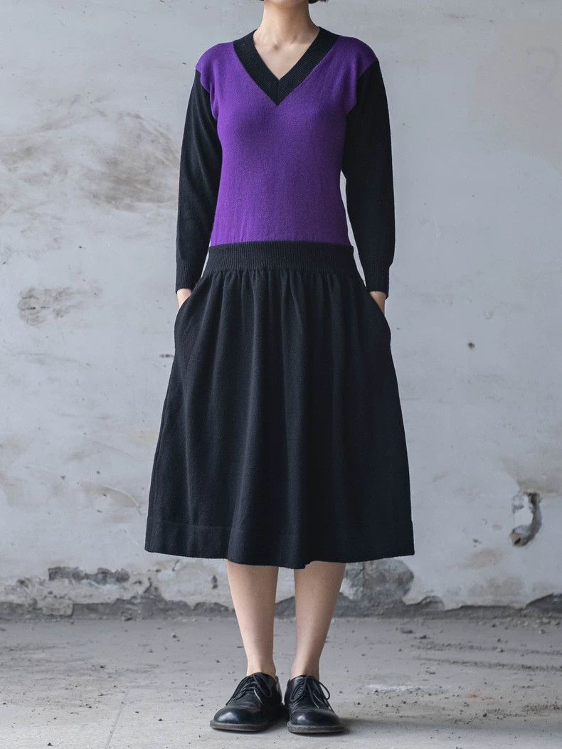 1980s KENZO V-Neck Knit Dress