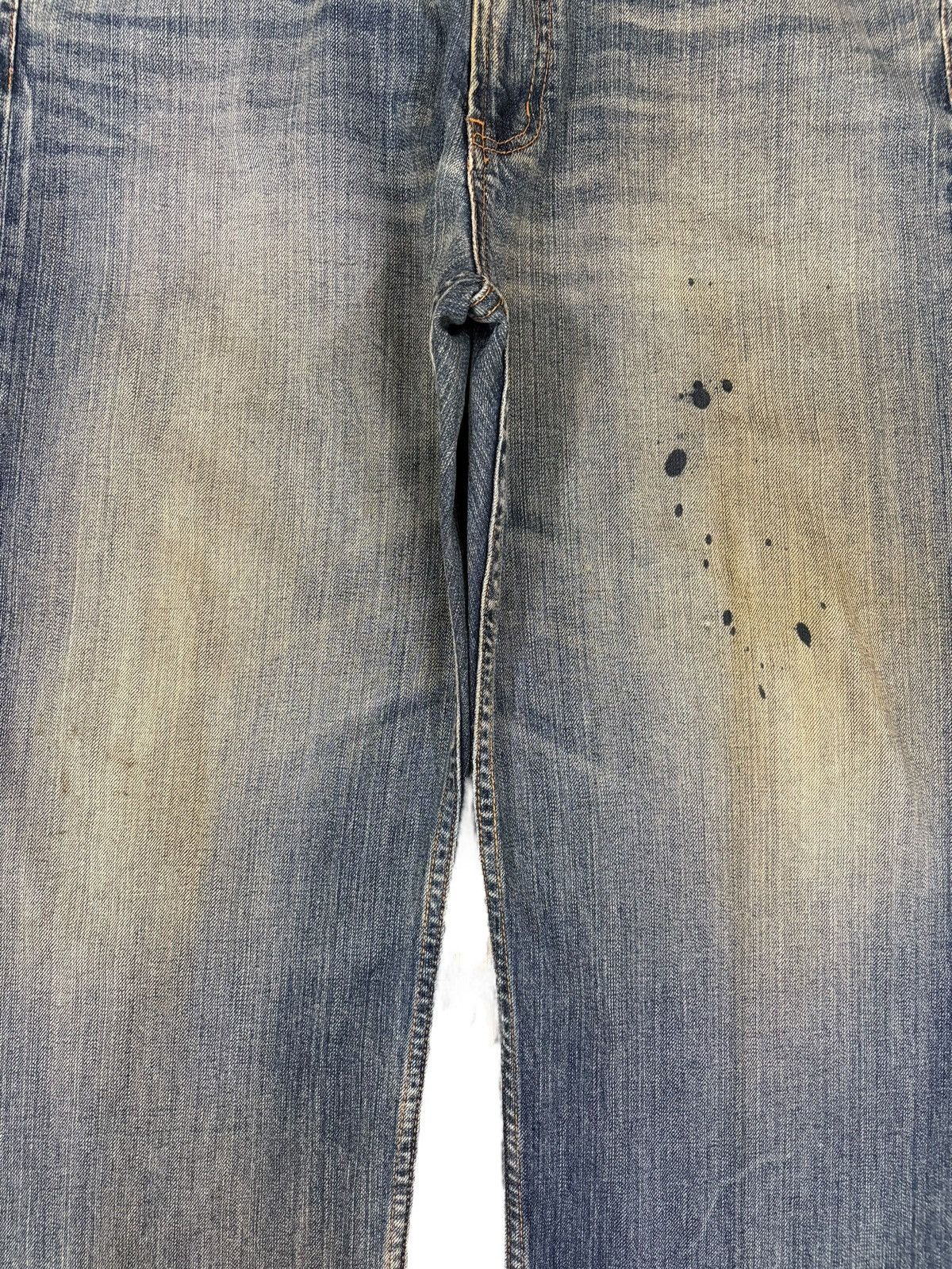 VILLAND Vintage Japanese Brand Mud Wash Painted Distress Baggy Jeans Size US 35 - 5 Thumbnail