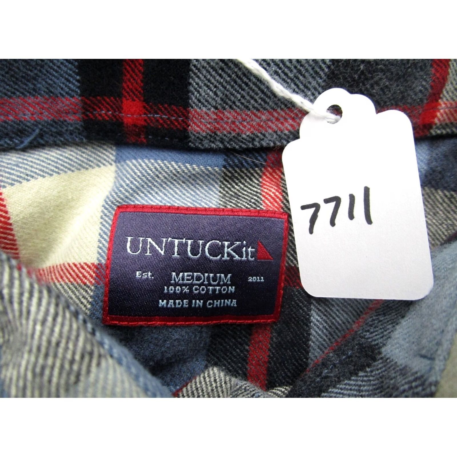 UNTUCKit UNTUCKit Shirt Men Medium Blue Plaid Flannel Long Sleeve Button Down Casual Size US M / EU 48-50 / 2 - 8 Thumbnail