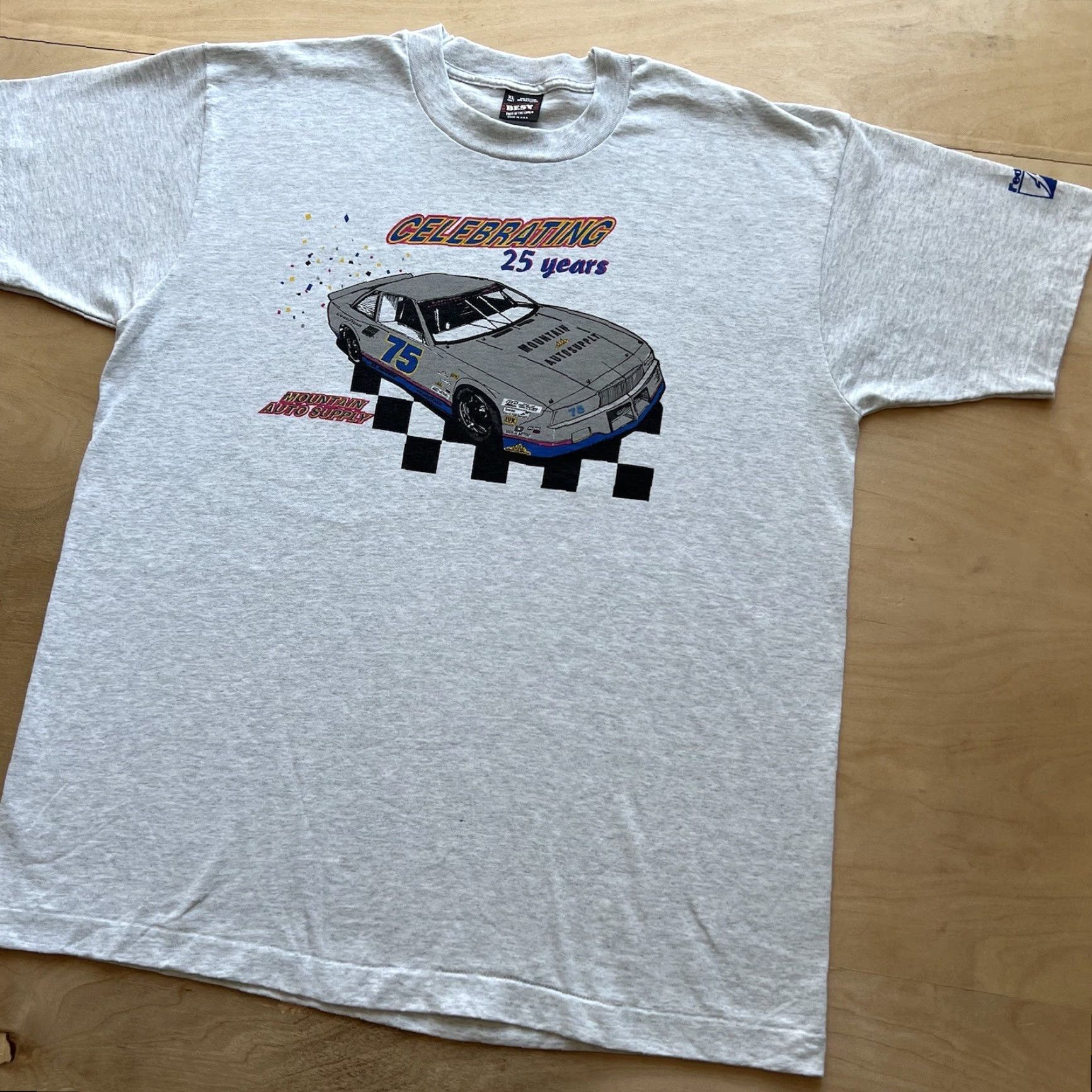 NASCAR Vintage Nascar Shirt XL Gray 90s Mountain Auto Supply Car Racing Graphic Tee Size US XL / EU 56 / 4 - 6 Thumbnail