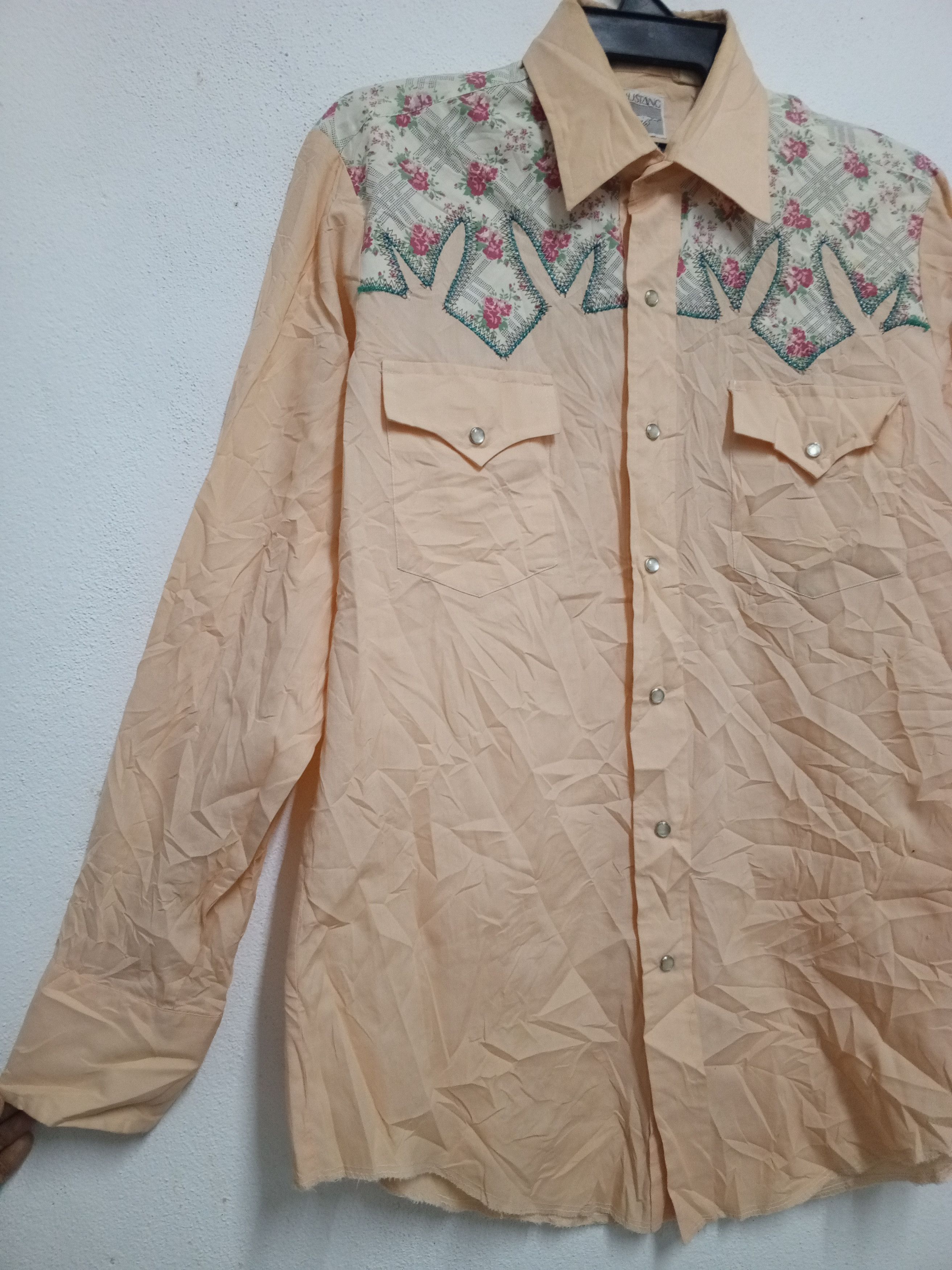 Mustang {💥rare 70s vintage mustang💥} snap button shirt rare Size US L / EU 52-54 / 3 - 4 Thumbnail