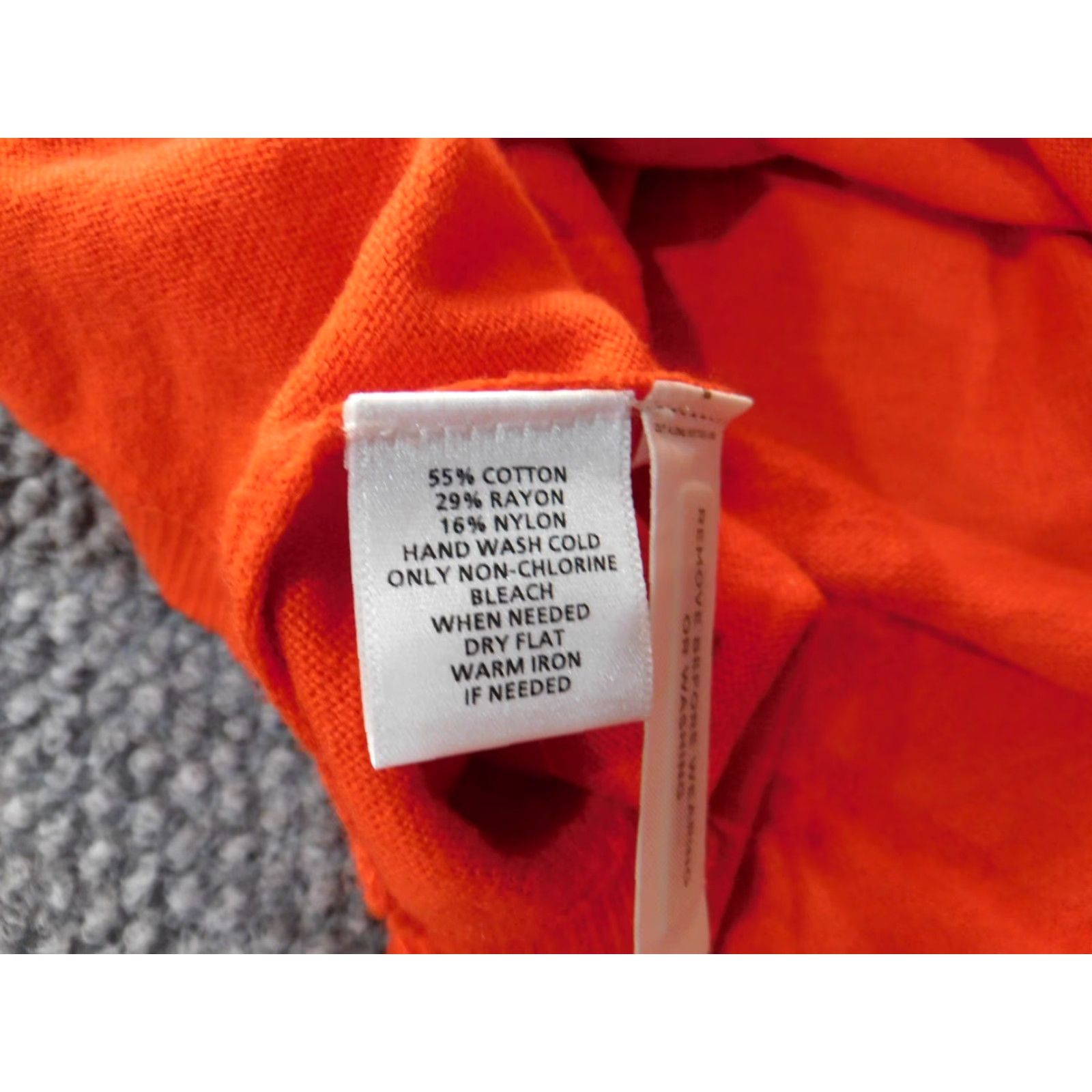 Loft LOFT Sweater Pullover Medium Orange Womens Cable Knit Stretch Crew Neck Casual Knit Pattern Regular Cotton Nylon Rayon Size M / US 6-8 / IT 42-44 - 7 Thumbnail