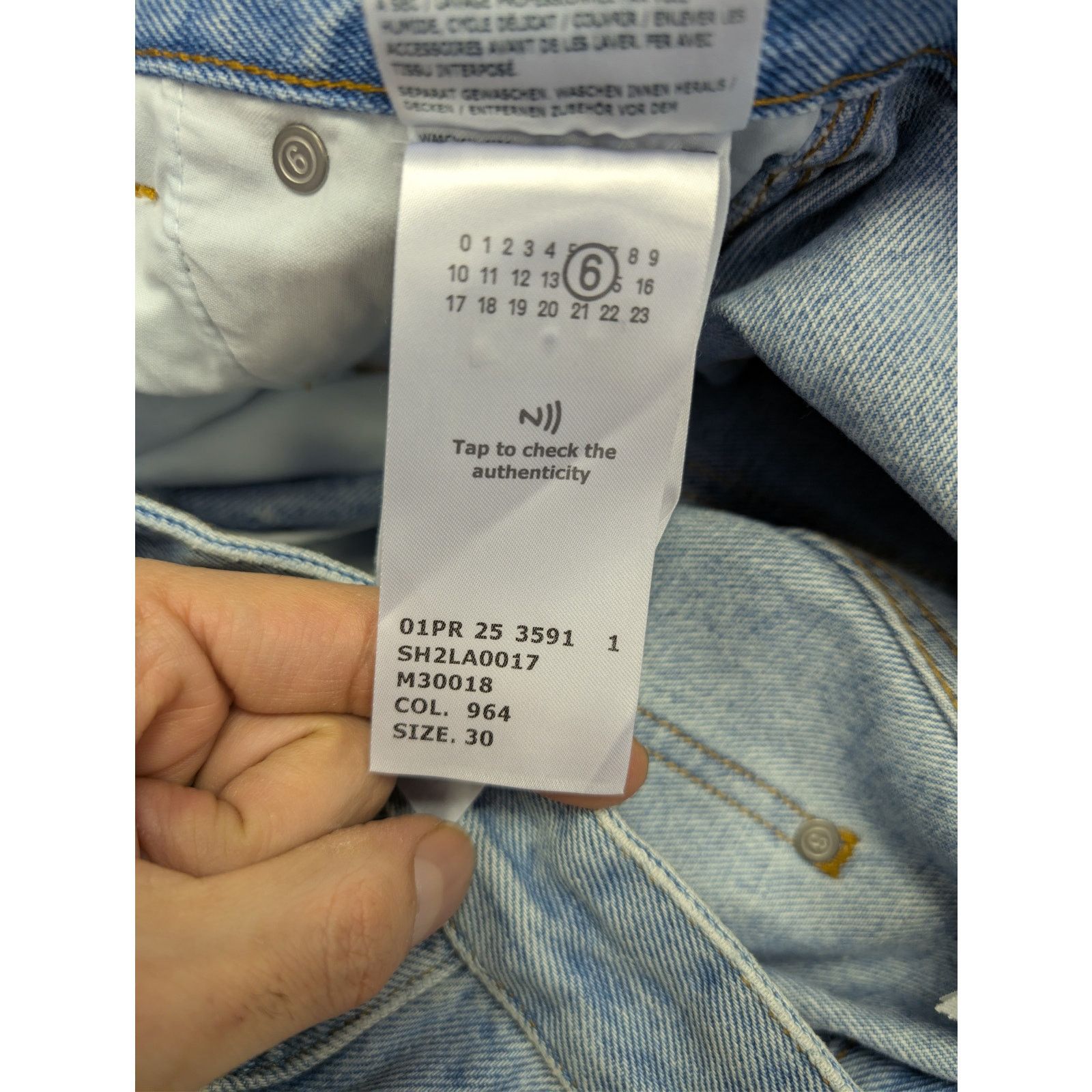 Maison Margiela o1rshd1 distressed straight-leg denim jeans blue used wash Size US 30 / EU 46 - 20 Thumbnail