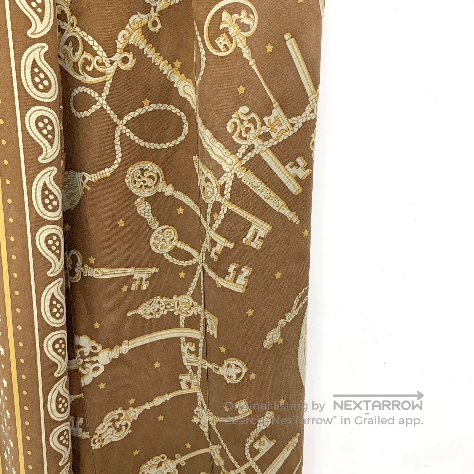 Hermes hermes brown silk polka dot pleated skirt. Size US 36 / EU 52 - 4 Thumbnail