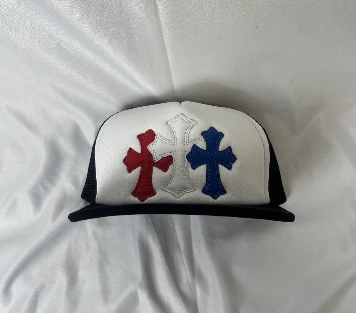 Chrome Hearts Chrome Hearts Triple Cross Red/White/Blue Trucker Hat Size ONE SIZE - 1 Thumbnail