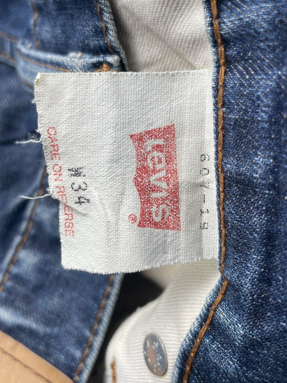 Levi's Vintage 90’s Levis 607 Orange Tab Distresed Denim Size US 34 / EU 50 - 16 Thumbnail