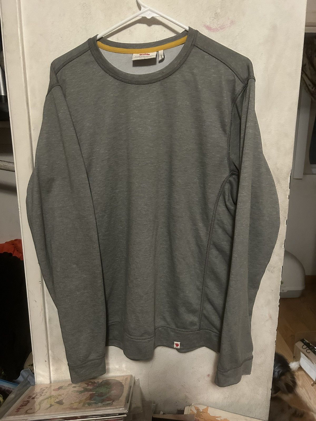 image of Fjallraven Grey Sweater With Hidden Pocket On Right Side Xl, Men's