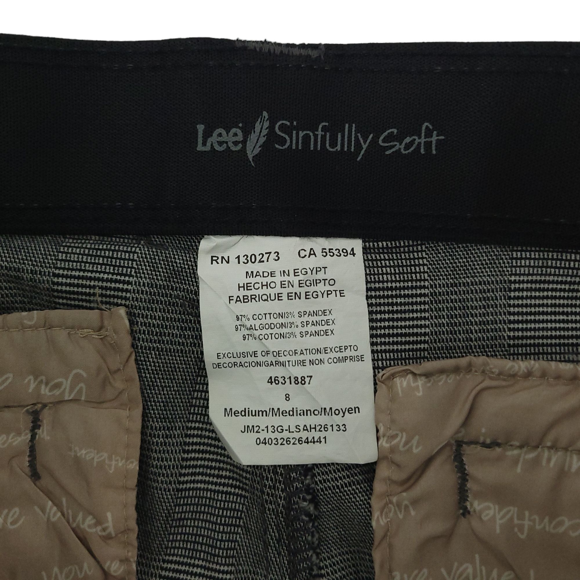 Lee Lee Straight Leg Trousers Womens 8M Glen Plaid Sinfully Soft Size 30" / US 8 / IT 44 - 10 Thumbnail