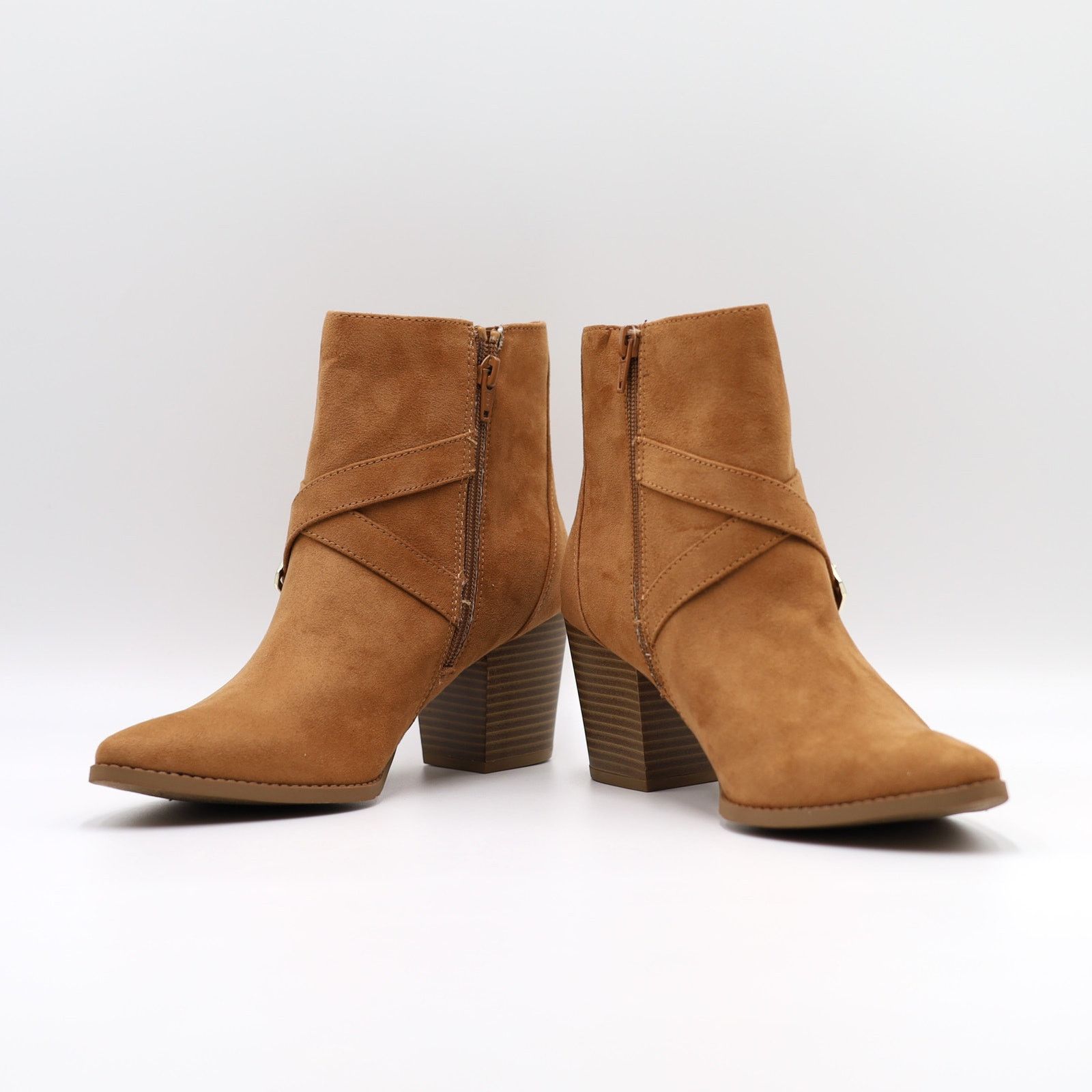 The Unbranded Brand Sun+Stone Women Tan Pointed-Toe Buckle Ankle Booties US 8.5 Size US 8.5 / IT 38.5 - 4 Thumbnail
