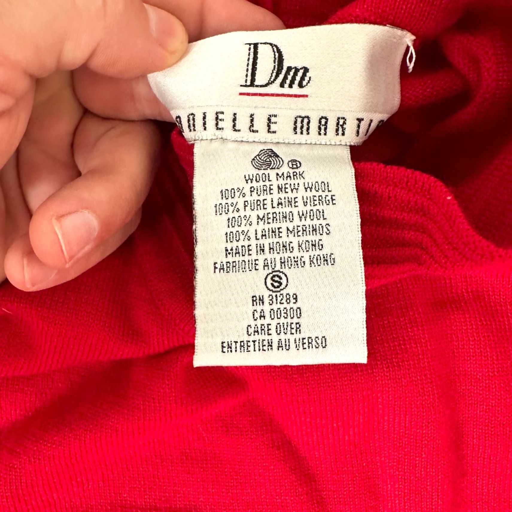 Vintage VINTAGE Danielle Martin Sweater Womens Small Red 100% Wool Mock Neck 90s Pullover Ladies Wool Ser Size S / US 4 / IT 40 - 5 Thumbnail