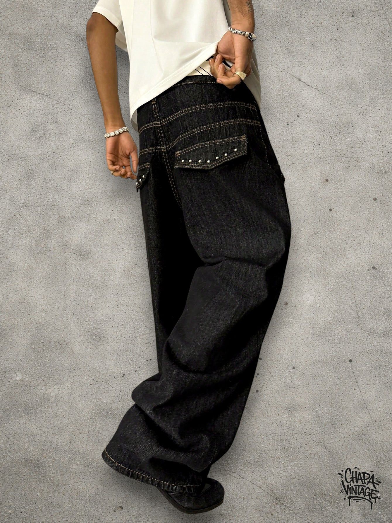 Vintage Straight leg dark jeans Size US 32 / EU 48 - 2 Thumbnail