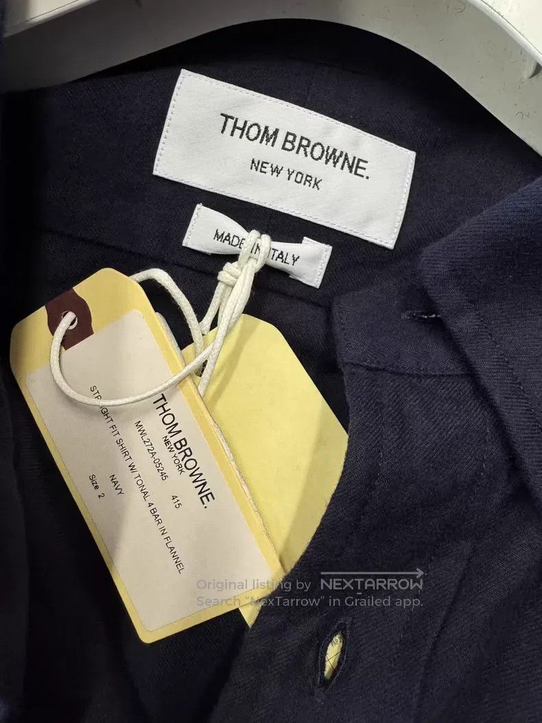 Thom Browne Thom Browne Flannel Four-Stripe Shirt Size US M / EU 48-50 / 2 - 3 Thumbnail