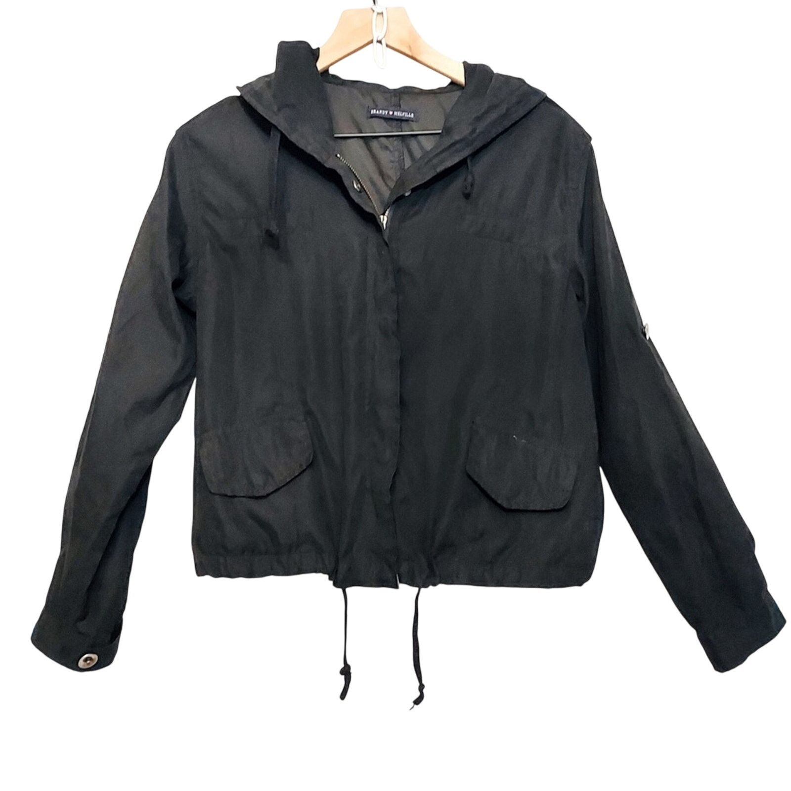 Brandy Melville Brandy Melville Lightweight Windbreaker Black Zip Up Jacket Size S / US 4 / IT 40 - 1 Thumbnail