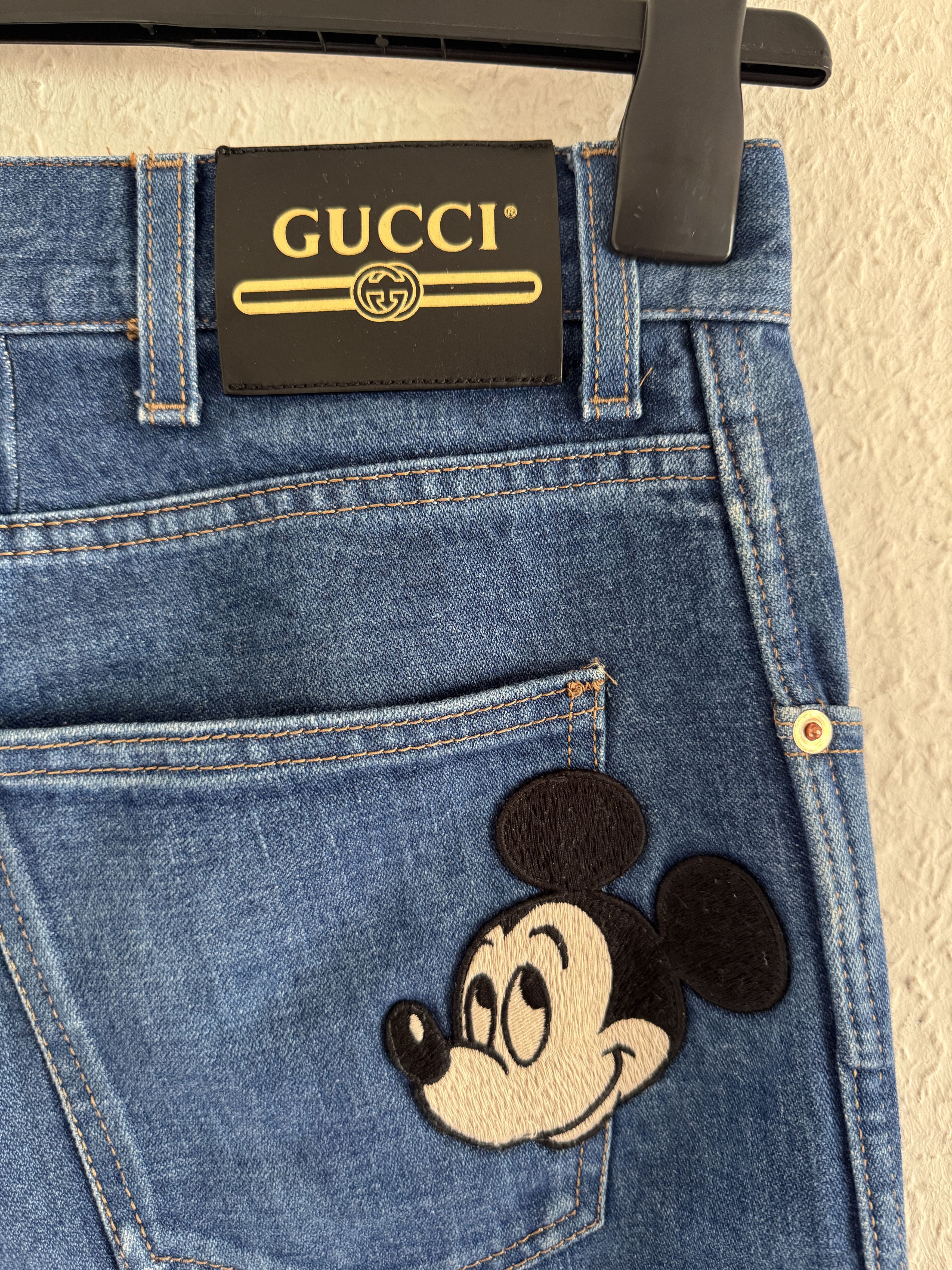Gucci Mickey Embroidered Jeans Size US 30 / EU 46 - 10 Thumbnail