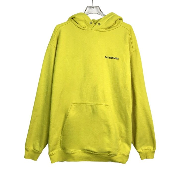 Balenciaga Balenciaga Yellow Logo Printed Hooded Sweatshirt K26WX Size US S / EU 44-46 / 1 - 1 Thumbnail