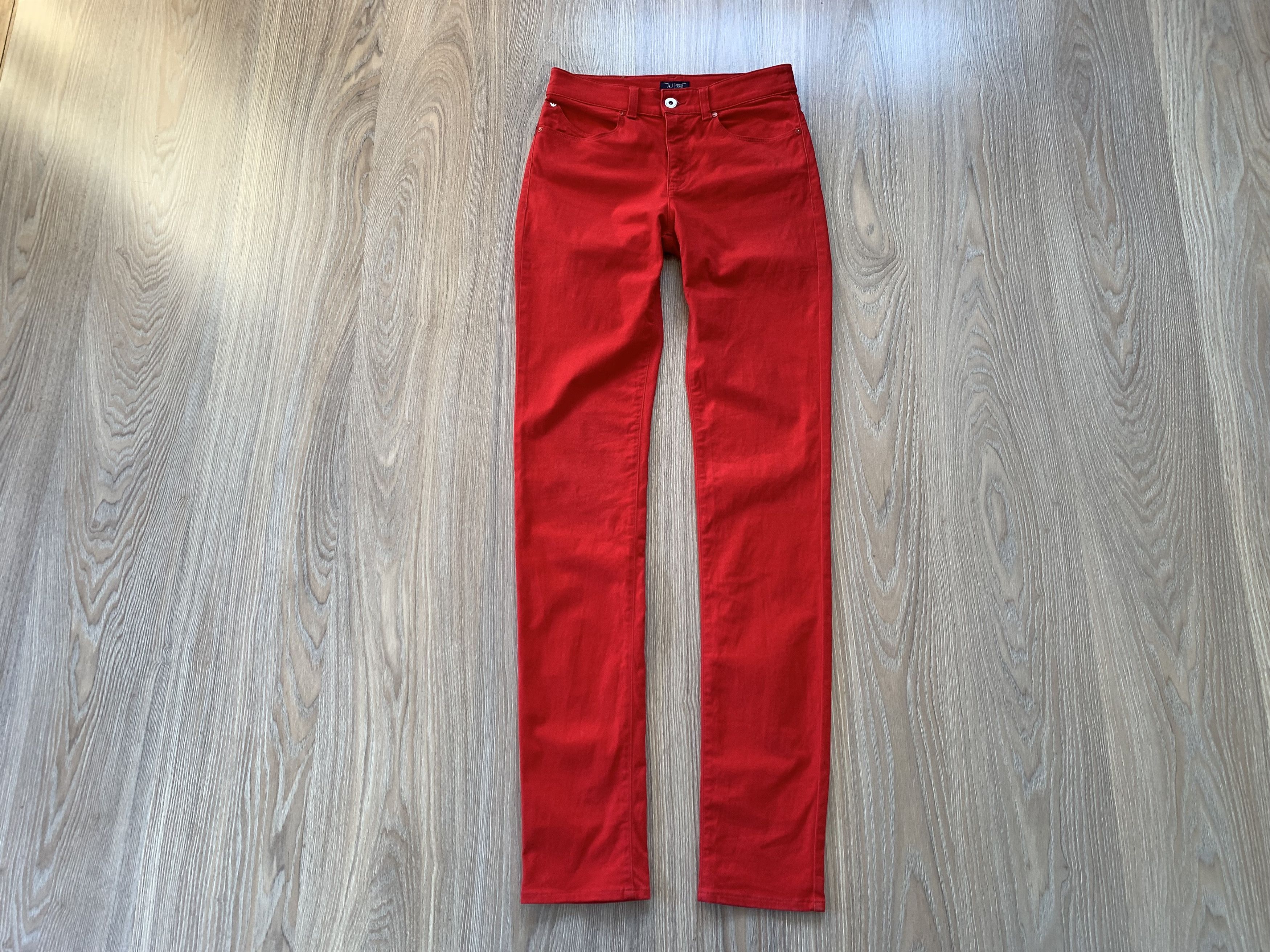 Armani × Vintage Rare Vintage Armani Jeans Red Stretch Jeans Pants Size 28" / US 6 / IT 42 - 11 Thumbnail