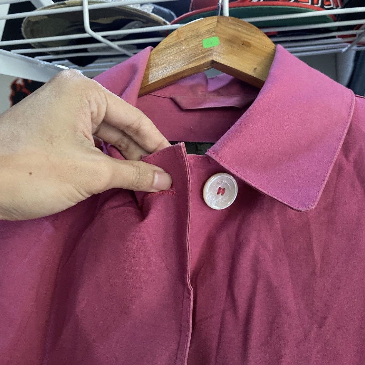 Mackintosh Archival Mackintosh Genuine Handmade Pink Cotton Rain Coat Size XXS / US 00 / IT 34 - 11 Thumbnail