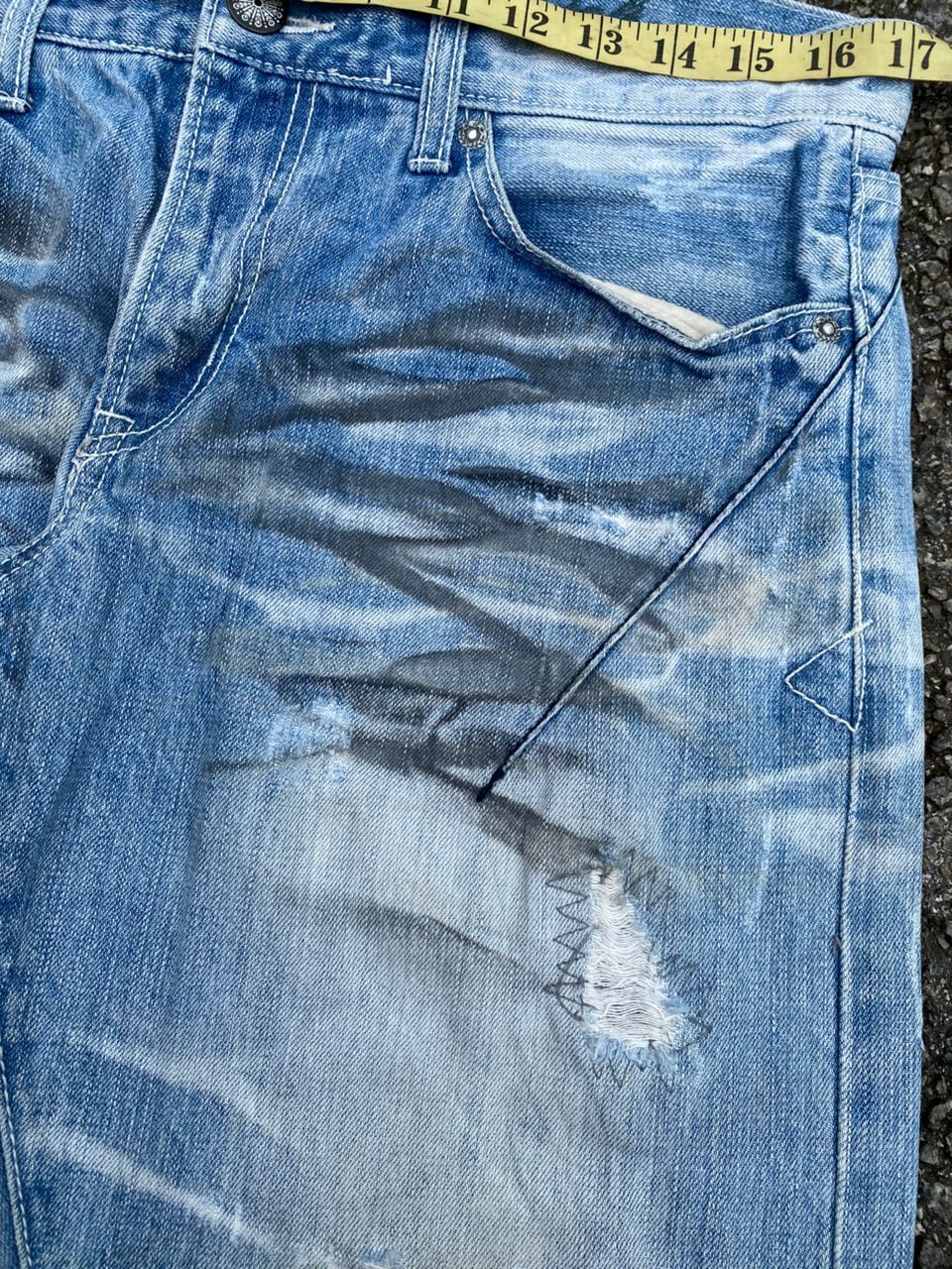 Japanese Brand VINTAGE URBAN BLEACH COLOUR DISTRESSED DENIM Size US 33 - 5 Thumbnail