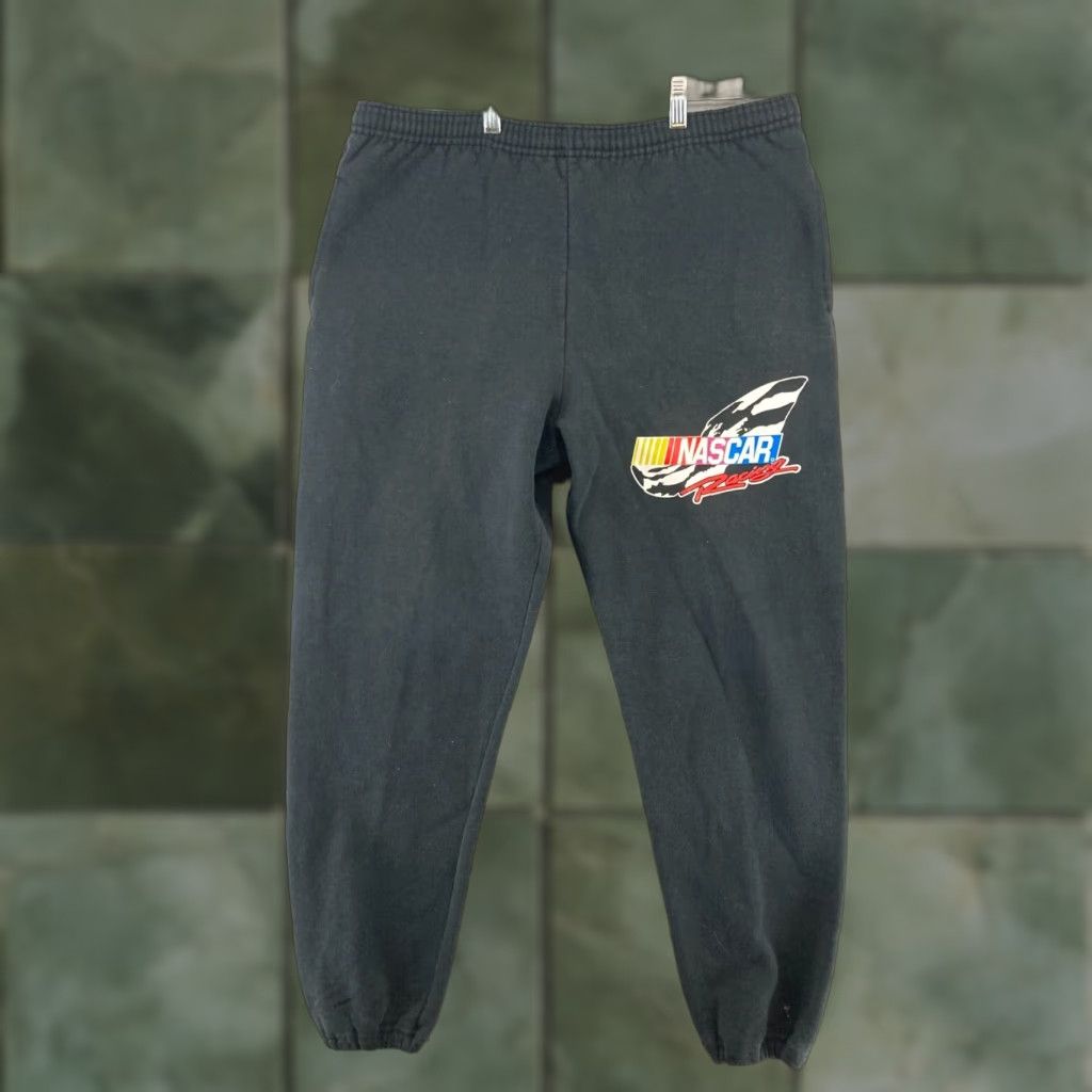 Jerzees VINTAGE JERZEES Super Sweats Jogger Pants Medium Black NASCAR 90s Mens Size US 31 - 1 Thumbnail