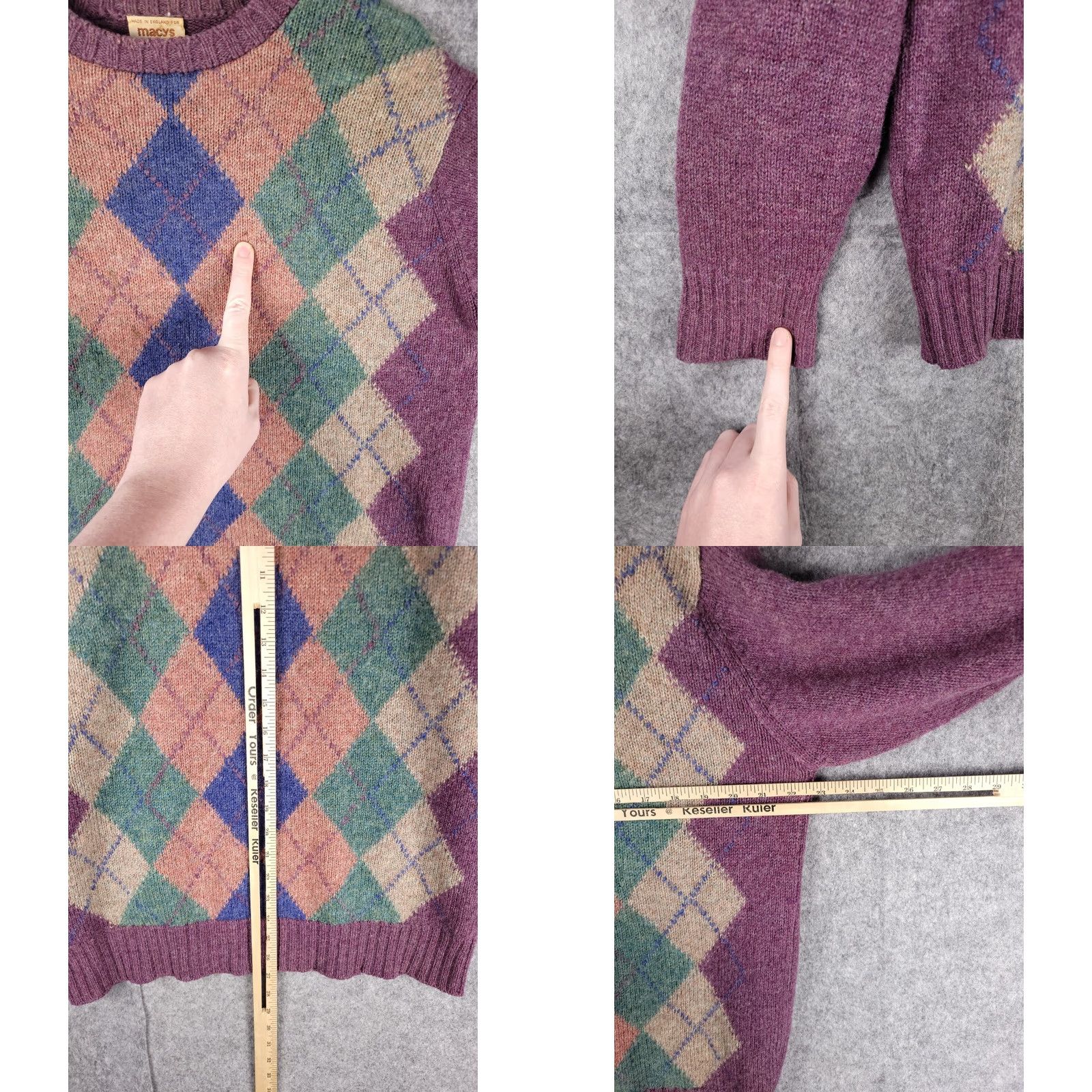 Vintage VINTAGE Alan Paine Shetland Wool Sweater Mens 42 Argyle Macy's L Green Christmas Wool Knit Pullover Crew Neck Mens Size US L / EU 52-54 / 3 - 9 Thumbnail