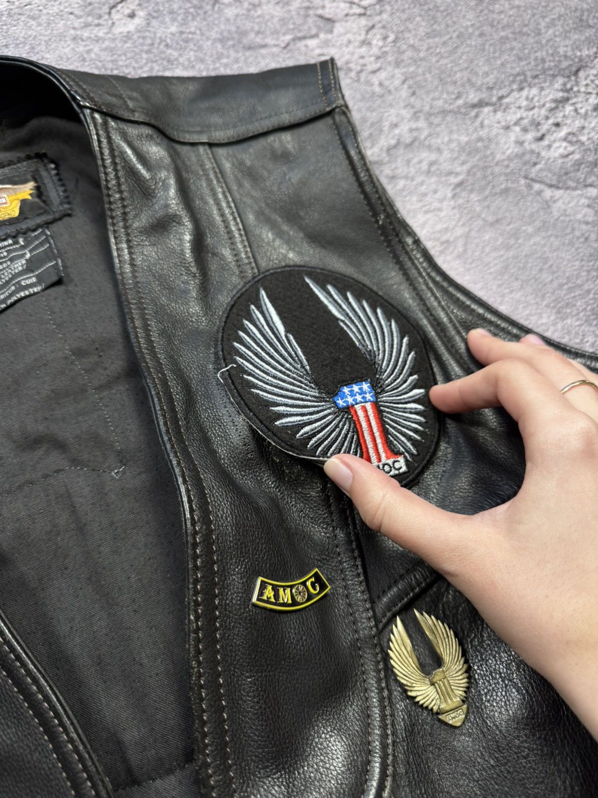 Harley Davidson Harley Davidson Genuine Leather Biker Vest Custom AMOC Size US XL / EU 56 / 4 - 3 Thumbnail