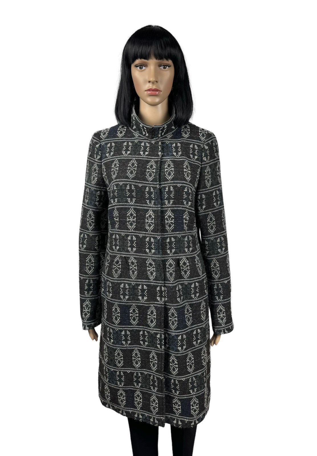 Akris Akris Punto Knit Wool-Viscose Coat Ornament Printed Size XL / US 12-14 / IT 48-50 - 1 Thumbnail