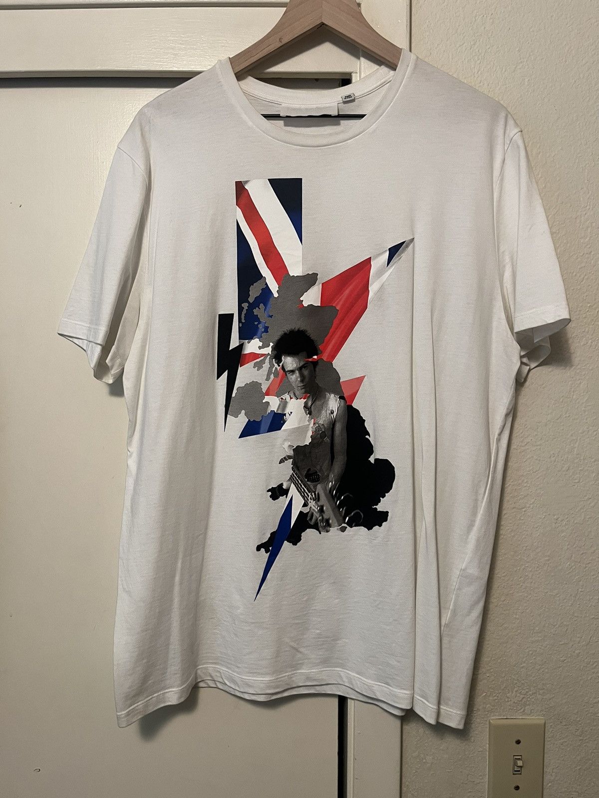 image of Neil Barrett Neil Barret Sid Vicious Tee in White, Men's (Size XL)