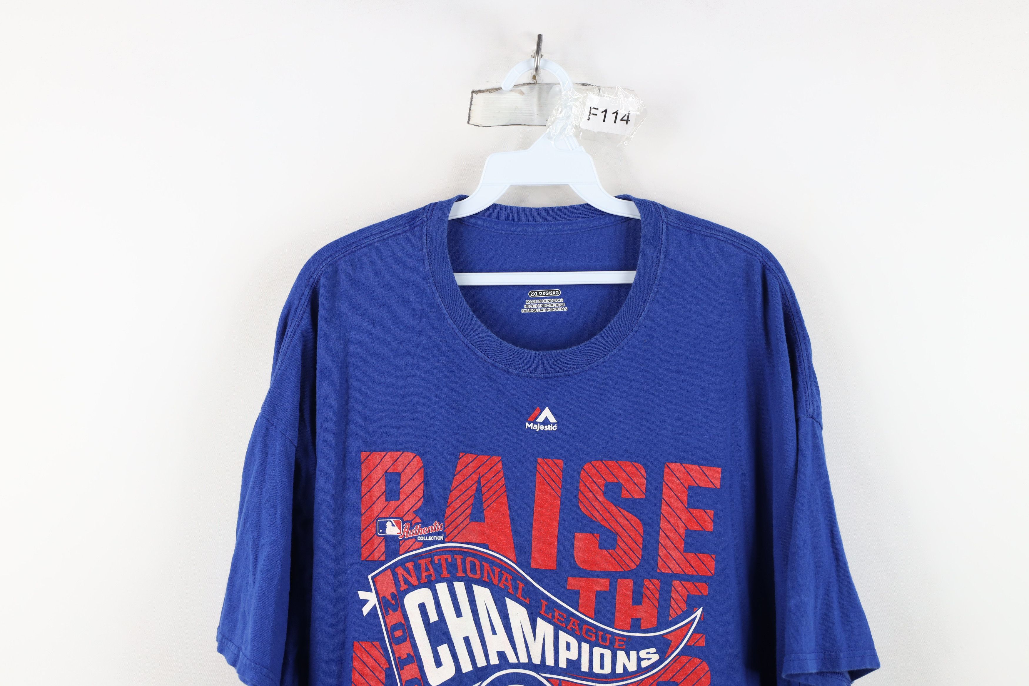 Majestic Majestic 2016 NL Champs Chicago Cubs Baseball T-Shirt Blue Size US XXL / EU 58 / 5 - 2 Thumbnail