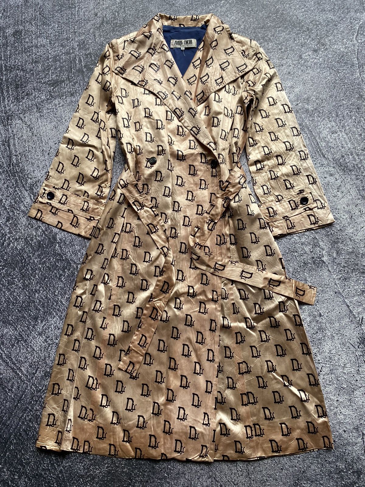 Dior Rare✨ MISS DIOR Monogram Vintage Trench Coat Jacket Size M / US 6-8 / IT 42-44 - 2 Thumbnail