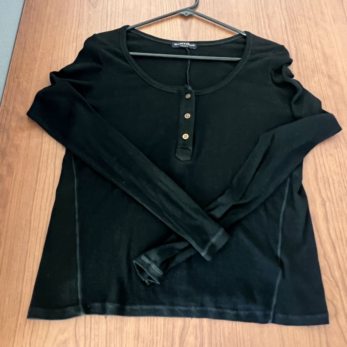 Brandy Melville Brandy Melville Black Long Sleeve Shirt One Size Italy Made Size ONE SIZE - 4 Thumbnail
