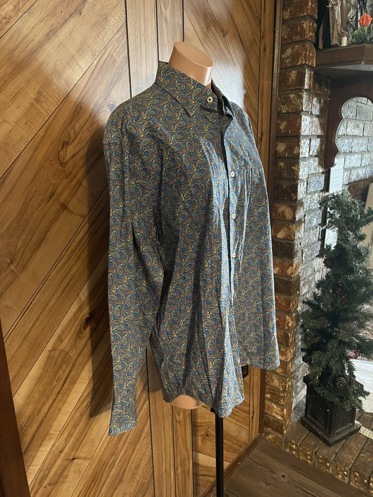 Alan Flusser Alan Flusser Medium Paisley Button Down Long Sleeve Shirt Size US M / EU 48-50 / 2 - 4 Thumbnail