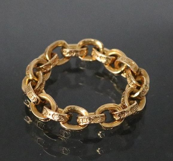 image of Chrome Hearts Gold Paper Chain Ring - Size 9, Men's