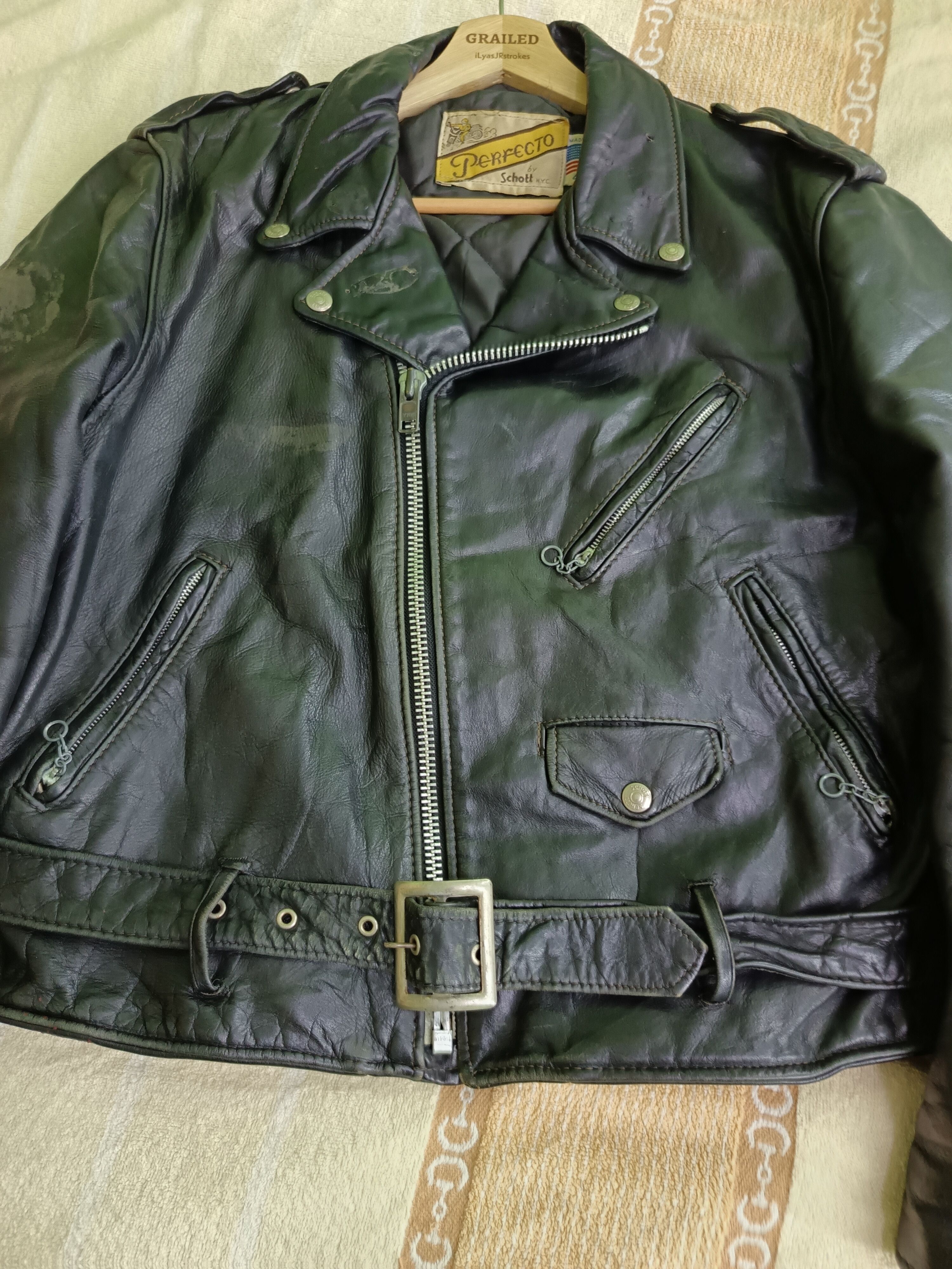Schott × Vintage 80's Perfecto Schott Biker Leather Jacket Rare Size US M / EU 48-50 / 2 - 2 Thumbnail