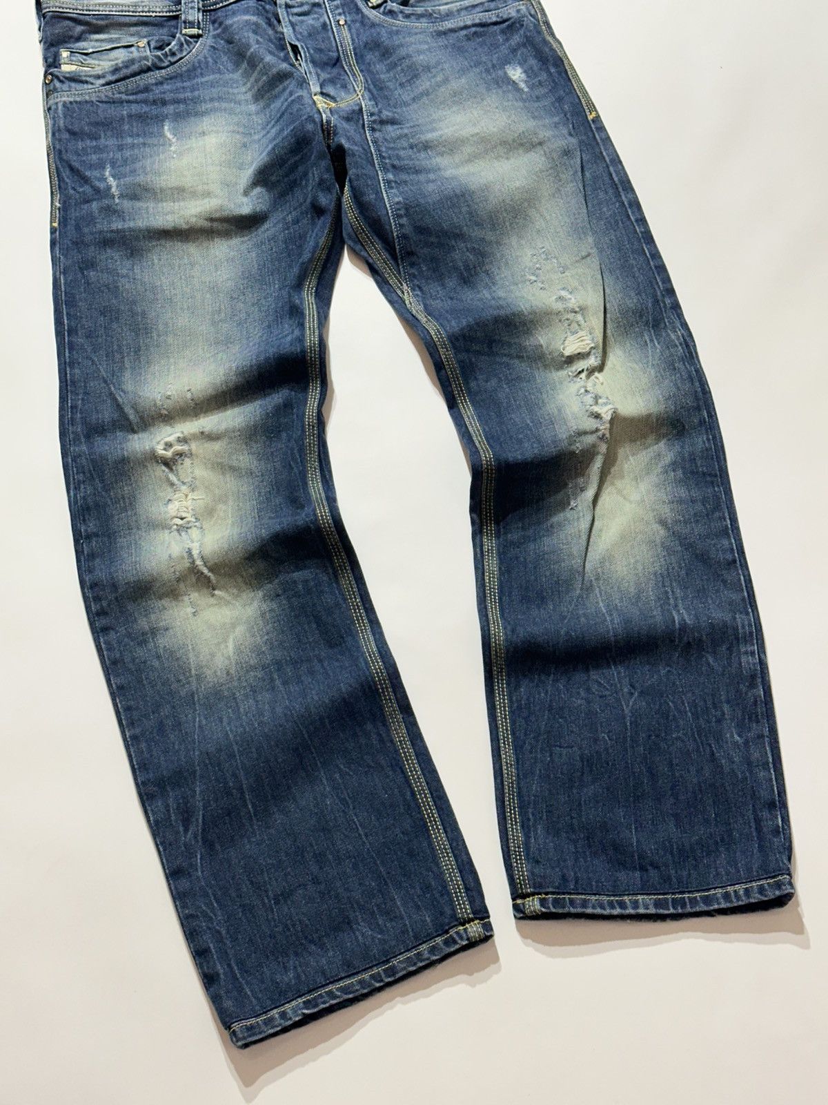 Diesel Diesel Timmen Distressed Blue Jeans Size US 33 - 5 Thumbnail