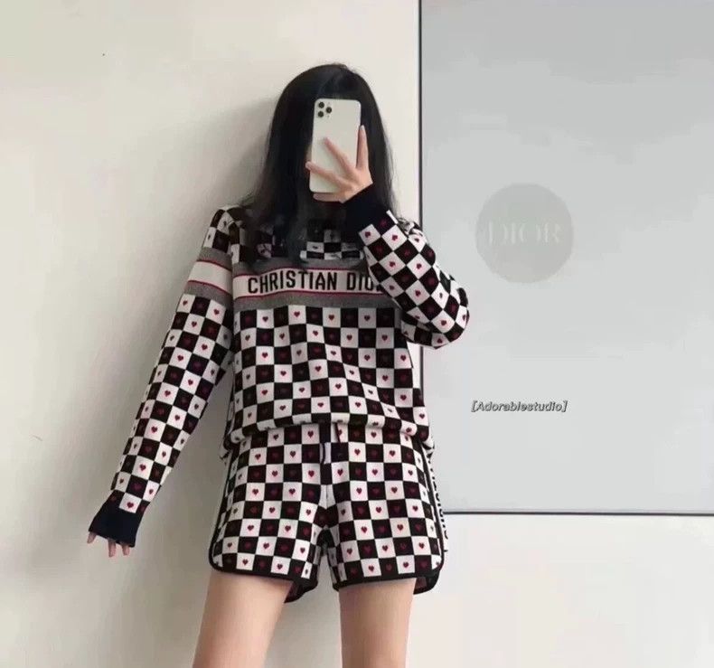 Dior Dior Side logo letter inlaid love black and white checkerbo Size 42" / US 20 - 9 Thumbnail