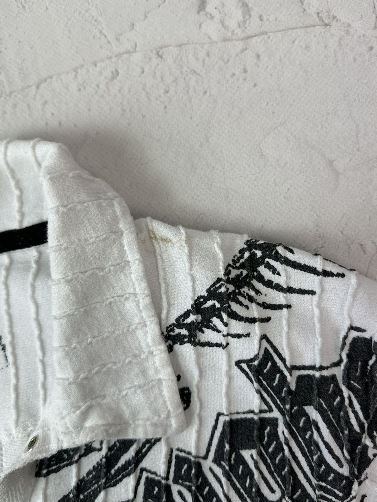 Vintage Vintage Ribbed Printed White Short Sleeve Polo Size US S / EU 44-46 / 1 - 7 Thumbnail