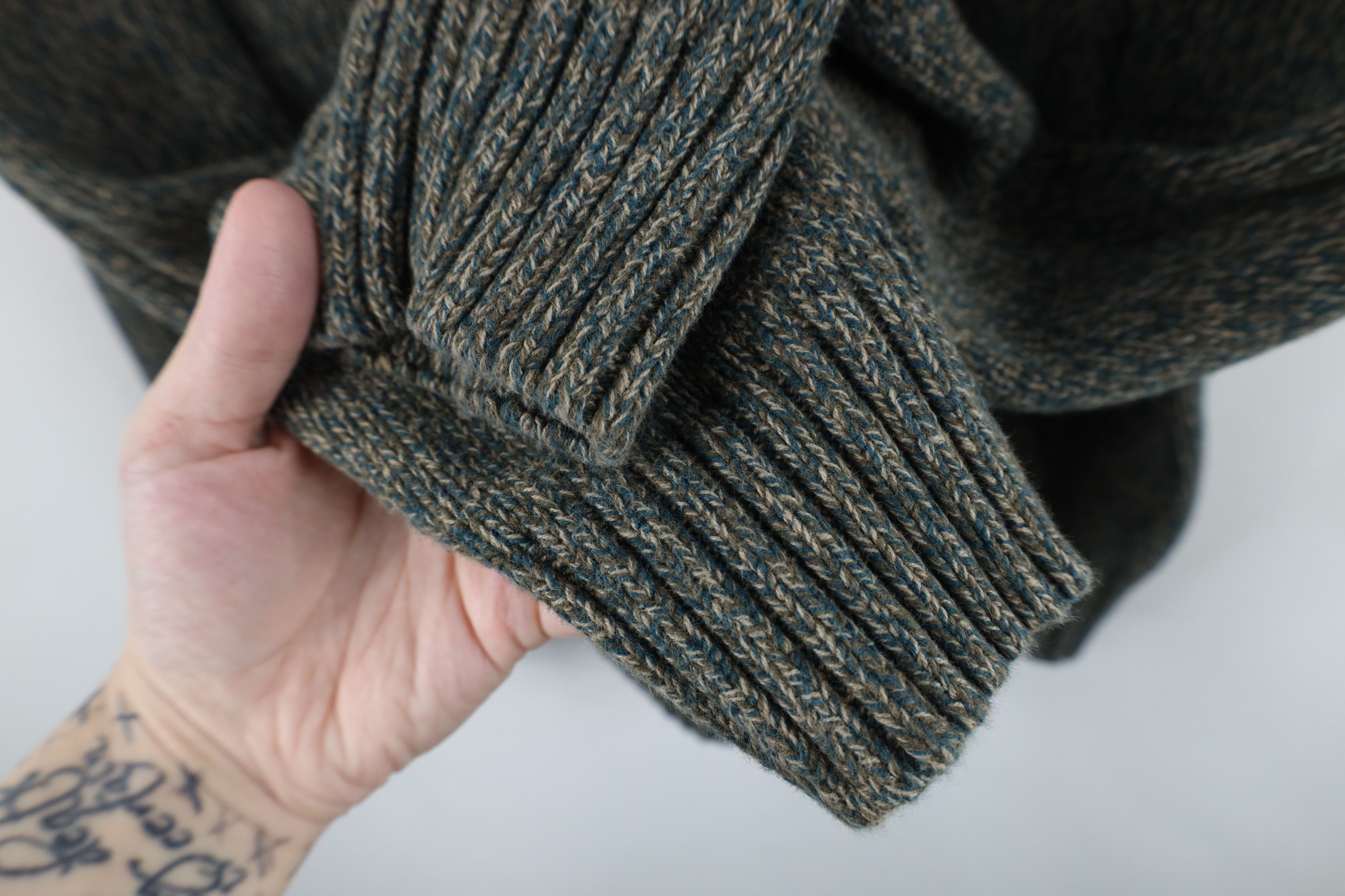 Vintage Vintage 90s Streetwear Heavyweight Cotton Knit Sweater Green Size US M / EU 48-50 / 2 - 5 Thumbnail