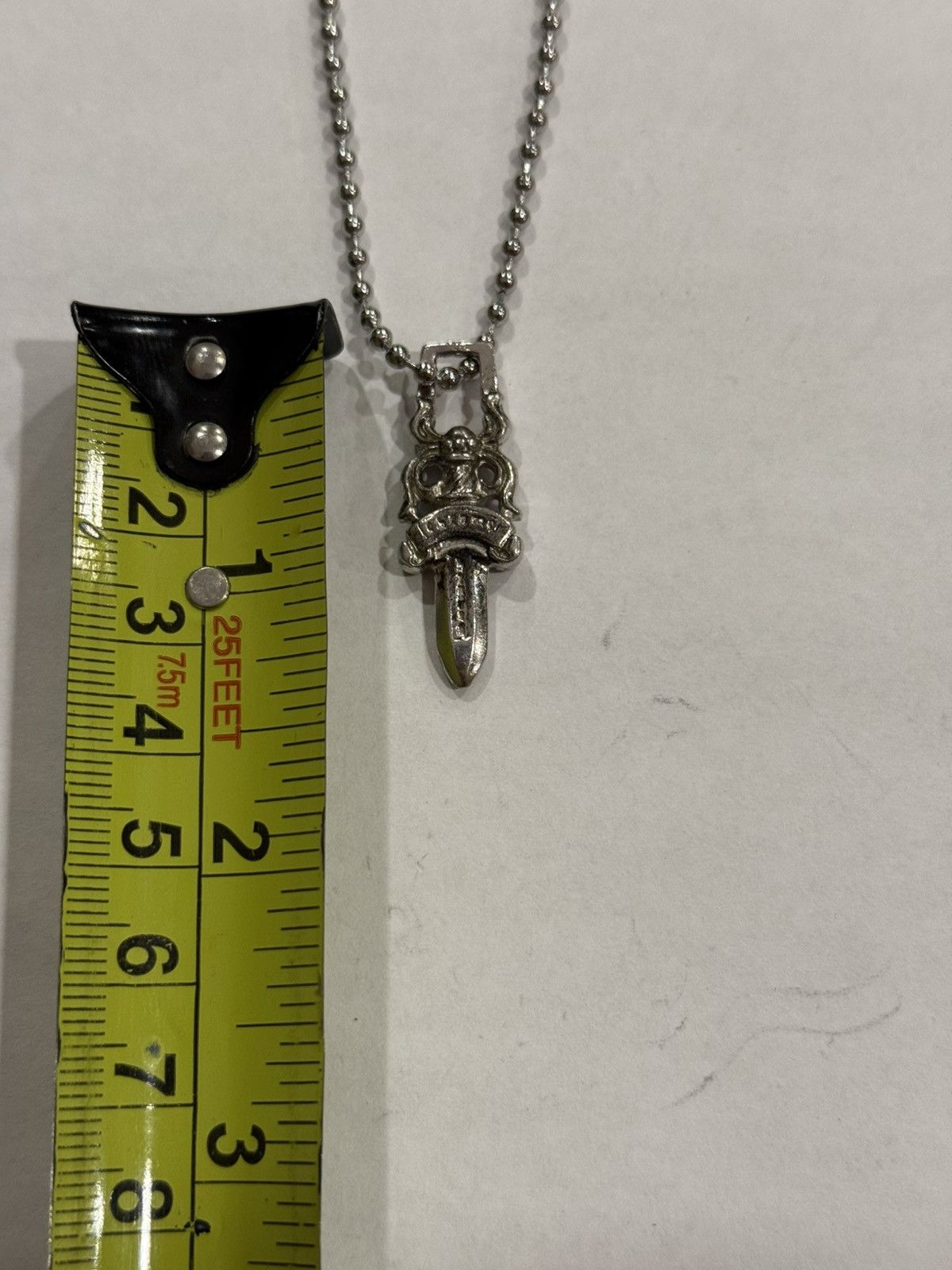 Chrome Hearts Chrome Hearts Rhodium Dagger Pendant Ball Chain Necklace 925 Size ONE SIZE - 11 Thumbnail