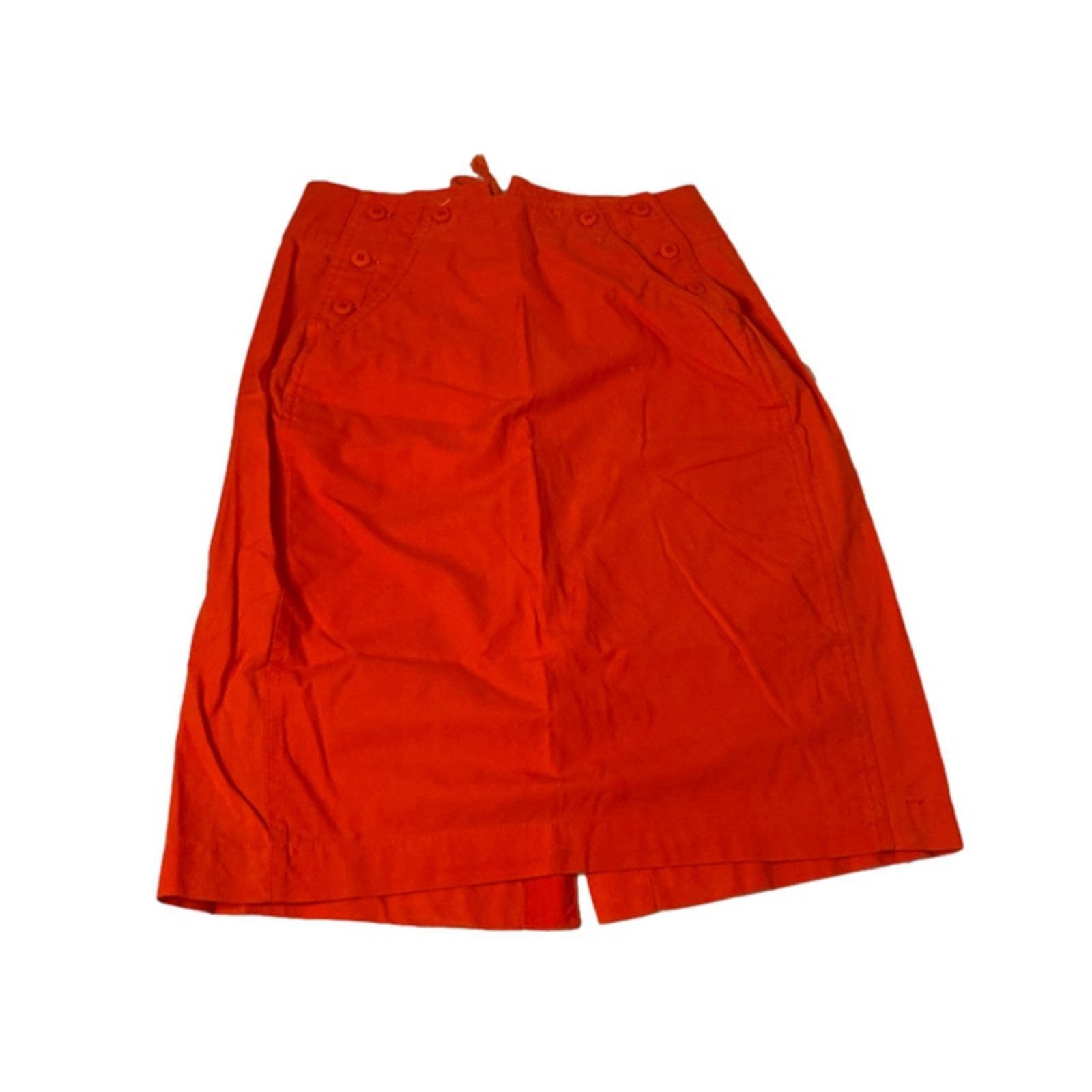 Other Vintage 80s G. Pellini High Waisted Orange Cotton Skirt 7/8 Size 25" / US 0 / IT 36 - 2 Thumbnail