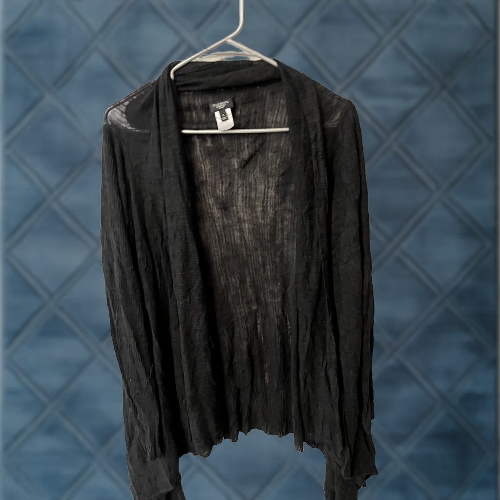 Talbots Talbots Cardigan Open Front Black Cotton Blend L Womens Size L / US 10 / IT 46 - 1 Thumbnail